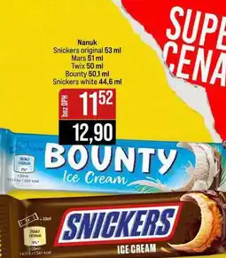 Jip Nanuk Snickers original 53 ml Mars 51 ml Twix 50 ml Bounty 50,1 ml nabídka