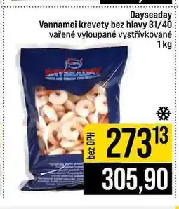 Jip Dayseaday Vannamei krevety bez hlavy 31/40 vařené vyloupané vystřívkované nabídka