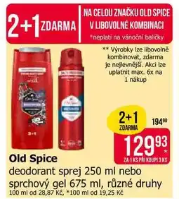 Teta Old Spice deodorant 250ml, vybrané druhy nabídka