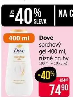 Teta Dove sprchový gel 400 ml, různé druhy nabídka