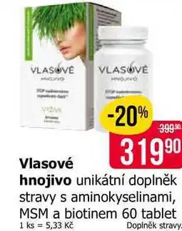 Teta Vlasové hnojivo unikátní doplněk stravy s aminokyselinami, MSM a biotinem 60 tablet nabídka