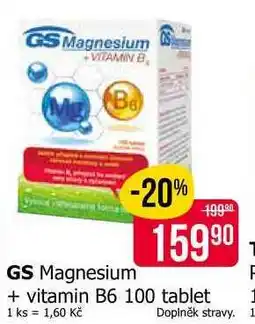 Teta GS Magnesium Doplněk stravy + vitamin B6 100 tablet nabídka