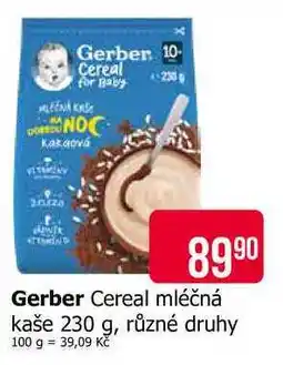 Teta Gerber Cereal mléčná kaše 230 g, různé druhy nabídka