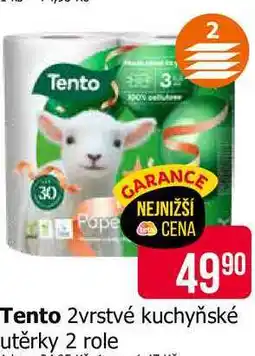 Teta Tento 2vrstvé kuchyňské utěrky 2 role nabídka