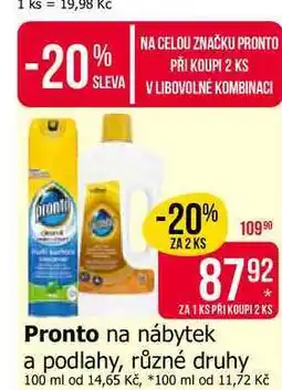 Teta Pronto na nábytek a podlahy, různé druhy nabídka