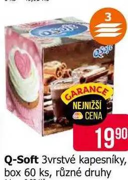 Teta Q-Soft 3vrstvé kapesníky, box 60 ks, různé druhy nabídka