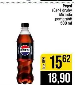 Jip Pepsi různé druhy Mirinda pomeranč nabídka