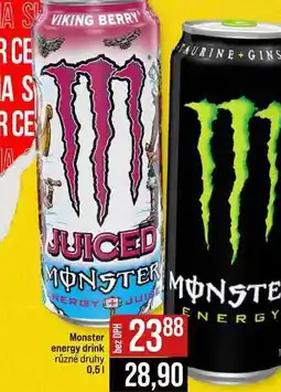 Jip Monster energy drink různé druhy nabídka