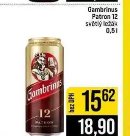 Jip Gambrinus Patron 12 světlý ležák nabídka