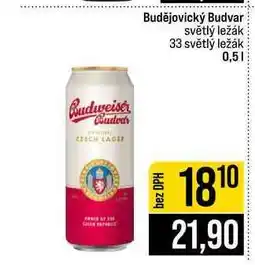 Jip Budějovický Budvar světlý ležák 33 světlý ležák nabídka