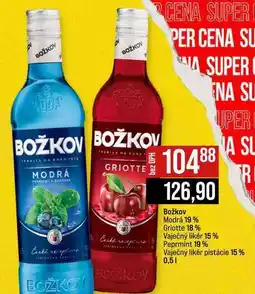 Jip Božkov Modrá 19% Griotte 18% Vaječný likér 15 % Peprmint 19% nabídka