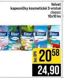 Jip Velvet kapesníčky kosmetické 3-vrstvé classic 10x10 ks nabídka