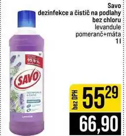 Jip Savo dezinfekce a čistič na podlahy bez chloru levandule pomeranč+máta 1l nabídka