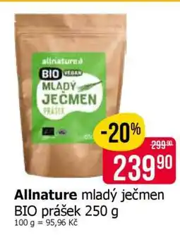 Teta Allnature mladý ječmen BIO prášek 250 g nabídka