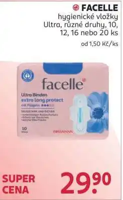 Rossmann FACELLE hygienické vložky Ultra nabídka