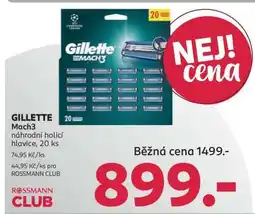 Rossmann Gillette Mach3 nabídka