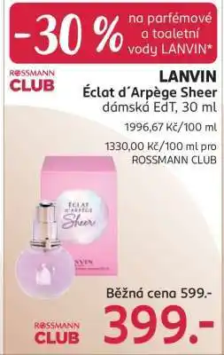 Rossmann LANVIN Éclat d’Arpège Sheer dámská EdT, 30 ml nabídka