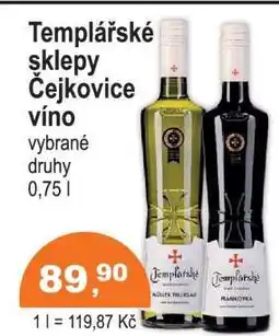 COOP DISKONT Templářské sklepy Čejkovice víno nabídka