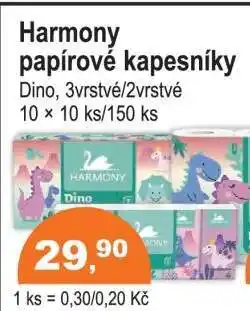COOP DISKONT Harmony papírové kapesníky nabídka