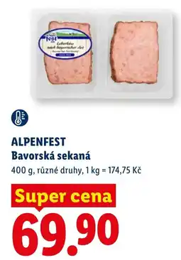 Lidl Alpenfest bavorská sekaná nabídka