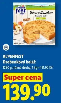 Lidl Alpenfest drobenkový koláč nabídka