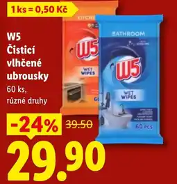 Lidl W5 čisticí vlhčené ubrousky nabídka