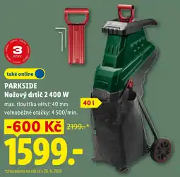 Lidl Parkside nožový drtič 2 400 W nabídka