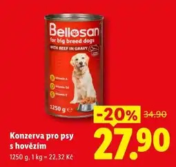 Lidl Bellosan konzerva pro psy s hovězím nabídka