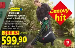 Lidl Parkside elektrický vysavač a foukač listí nabídka