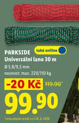 Lidl Parkside univerzální lano nabídka