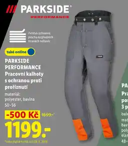 Lidl Parkside pracovní kalhoty nabídka