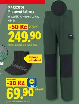 Lidl Parkside pracovní kalhoty nabídka