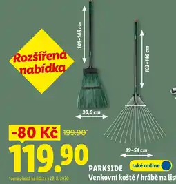 Lidl Parkside venkovní košťe / hrábě na list nabídka