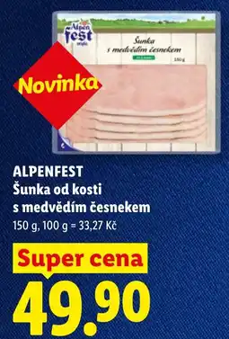 Lidl Alpenfest šunka od kosti s medvědím česnekem nabídka