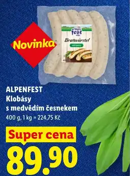 Lidl Alpenfest klobásy s medvědím česnekem nabídka