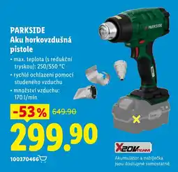 Lidl Parkside aku horkovzdušná pistole nabídka