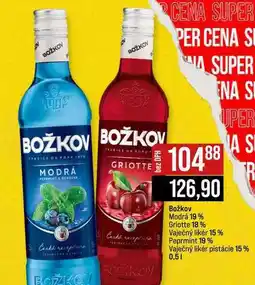 Jip Božkov Modrá 19% Griotte 18% Vaječný likér 15 % Peprmint 19 % Vaječný likér pistácie 15% nabídka