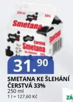 Potraviny CZ Smetana ke šlehání čerstvá 33% nabídka