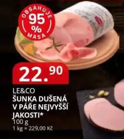 Potraviny CZ Le&co šunka dušená v páře nejvyšší jakosti* nabídka