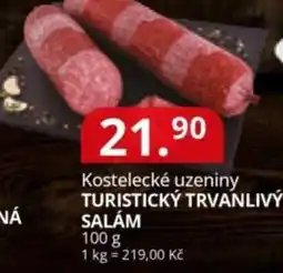 Potraviny CZ Kostelecké uzeniny turistický trvanlivý salám nabídka