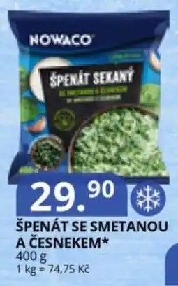 Potraviny CZ Nowaco špenát se smetanou a česnekem nabídka
