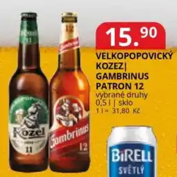 Potraviny CZ Velkopopovický kozez | gambrinus patron 12 nabídka