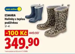 Lidl ESMARA Holínky s teplou podšívkou nabídka
