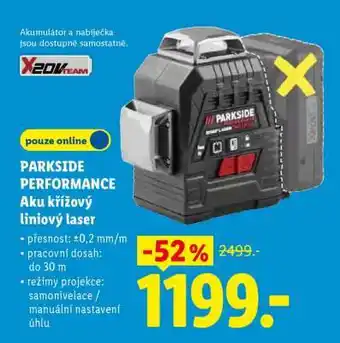 PARKSIDE PERFORMANCE Aku křížový liniový laser