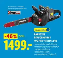 Lidl PARKSIDE PERFORMANCE 40V Aku řetězová pila nabídka