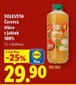 Lidl Solevita ČERSTVÁ ŠŤÁVA Z JABLEK 100 % nabídka