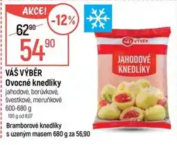 Globus Váš výběr ovocné knedlíky jahodové, borůvkové, švestkové, meruňkové nabídka
