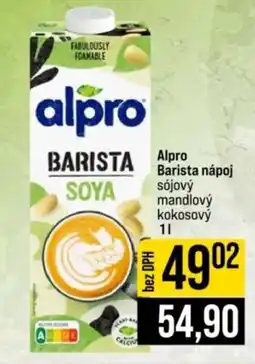 Jip Alpro barista nápoj sójový mandlový kokosový nabídka