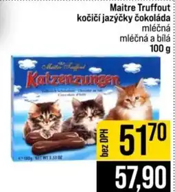 Jip Maitre Truffout kočičí jazyčky čokoláda mléčná mléčná a bílá nabídka