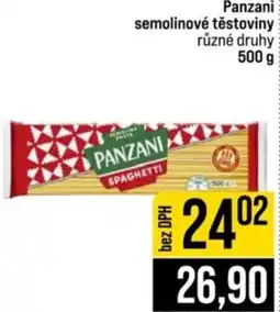 Jip Panzani semolinové těstoviny nabídka